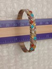 Native American Sterling Silver Cuff bracelet With Multicolor Stones 