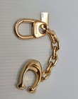 Coach 1635 Signature  C  Brass Gold Bag Charm Key Ring