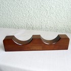 Howard Miller Ships Clock Walnut Wood Display Stand Double Cradle Saddle 4 3 