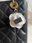 Camellia Flowers Bag Charm Keychain Key Ring Car Charm White