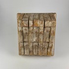 Vintage Architectural Salvage Wooden Corbel With Modern Design In Flaking White