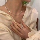 Ventfille 925 Sterling Silver Bead Geometry Necklace For Women Girl Korean Desig