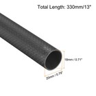 1pcs Carbon Fiber Tube 18x20x330mm Matte Surface 3k Roll Wrapped For Airplane
