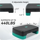 Fitvids 18  Workout Aerobic Stepper Platform  Adjustable Risers  Black green