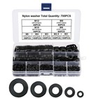 700-piece Nylon Washer Set Black Flat Washers Assorted Kit With Storage Box