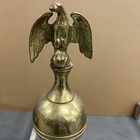 22 5    Tall Brass Fireplace Andirons Eagle On Ball Claw Feet