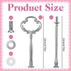 3 Tier Cake Stand Hardware Kit Tiered Tray Handle Set Silver Metal