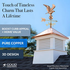 8815pr Eagle Cottage Weathervane  Polished Copper With Roof Mount  Medium