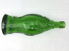 Green Glass Fish Bottle Decanter 8  Figural Wine Liquor Vase Vtg