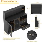 Bar Cabinet Adjustable Rgb Led Light Wine   Coffee Storage With Rack   Drawers