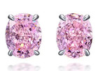 Rare 6 00 Ct Certified Oval Natural Pink Diamond Studs Vvs1 White Gold Finish