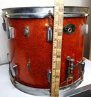 1960s Rogers Snare Drum 15  W Ludwig P83  Wood Shell Red Sparkle Vintage Usa