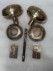 Antique Lockwood nashua  Bronze  Pair Of Door Knobs  Rosettes  Keyholes K-21000