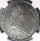1818 Ngc Au 50 Peru 8 Reales Ferdinand Vii Lima Pillars Silver Coin  23012503c 