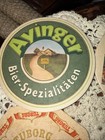 Vintage German Beer Coasters Mats Lot Of  8 Paper Coasters Square Round 1970s