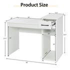 Home Office Computer Desk White Study Desk Laptop Table W drawer   Storage Shelf