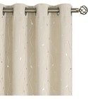 Beige Blackout Window Curtain Panels Set Of 2  Silver Grommet Hanging