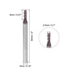 2 5mm Dia 4mm Shank Hrc55 Carbide Altin Coated 4 Flute Square Nose End Mill