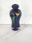 Vintage Artisan Made Hand Blown Purple Studio Art Glass Perfume Bottle Signed