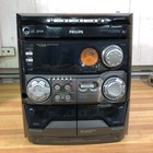 Philips Fw-c550 Black Dual Cassette Deck 3 Cd Changer Speakers  works 