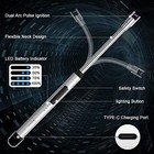  Electric Candle Lighter Usb Type C Rechargeable Lighter Steel Shell   Silver