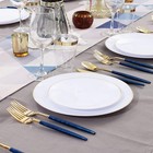 180pcs Gold And Blue Plastic Silverware gold Plastic Flatware With Blue Glitter