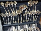Wm Rogers Enchanted Rose Silverplated Flatware Silverware 48pc Set Fair Cond 