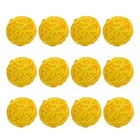  12pcs Natural Wicker Balls Decorative Rattan Balls Diy Craft Vase Filler 