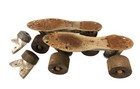 Vintage Aluminum Official Roller Derby Skates With Wooden Wheels