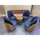 Wine Barrel 4-chair Table Set  wine Barrel Chair-whiskey Barrel Table Chair 
