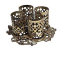 Vintage 1970 s Silvertone Filigree 4 Lipstick Holder