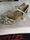 Very Fine Women   s Dance Shoes Size 9 Silver Open Toe Suede Sole