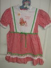 Adorable Vintage 1980s Strawberry Shortcake Dress Red  Lace Trim Apron Girls 6