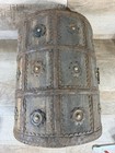 Antique European Wooden Done Top Chest Iron Strapwork Coffer 1800s