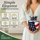 American Flag  Patriot Adult Cremation Urn For Human Ashes Large With Velvet Bag