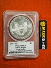2017  p  Silver Eagle Pcgs Ms70 Fs Struck At Philadelphia Cleveland Signed
