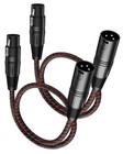 2ft Xlr Cables 2-pack Male To Female Microphone Patch Cords For Dmx512