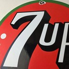 Vintage 7 Up Soda Sign - Porcelain Advertisement Store Gas Oil Pump Plate Sign