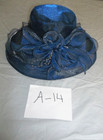 Blue Kentucky Derby Hat Tea Party Hat Big Brim Flower Fascinator