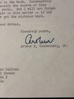 Mich  Senator Arthur Vandenberg  Typed Signed Letter - Dated 12 9 1952