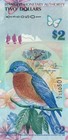 Bermuda 2 Dollars 2009 - Polymer Hybrid p57b  B230b a-1 Prefix Unc