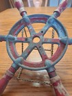 Galvanized 13  Perko  12 Antique Ship Wheel With Wooden Handles  Nautical Gifts