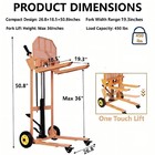 Hydraulic Material Lift 450lbs Winch Stacker Adjustable 36  Lift Height