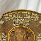 1975 Malcolm Hereford s Cows Bar Sign 30 Proof Cows Wall Hanging With Cow Bell