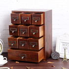 Library Card Catalog Solid Wood Small Curio Cabinet L Retro Storage Organizer Ap