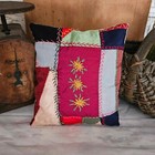 Antique Crazy Quilt Pillow Stunning Embroidery Flowers