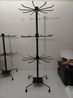 Red Sun 3 Tier Adjustable Rotating Retail Display Stand W  Hooks Black Metal 