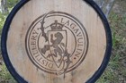 Lagavulin Scotch Whisky Barrel Lid head With Outside Metal Ring And Staves