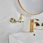 Crystal Soap Dispenser Wall Mounted Polished Gold Liquid Holder Bathroom 8 5 Oz
