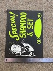 Vintage Shampoo   Set   Country Store Cardboard 11x14 Window Sign Old Stock